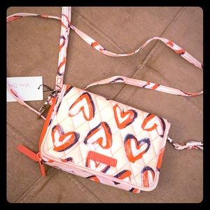 NWT Vera Bradley Hearts Pink RFID 3 in 1 crossbody